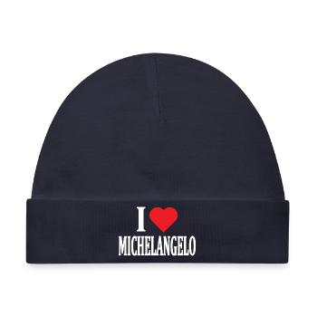 Ich liebe Michelangelo T-Shirt Geschenkidee - Baby Premium Organic Mütze - Navy - Vorne