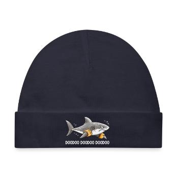 Doo Doo Hai Schwimmflügel Meer Humor - Baby Premium Organic Mütze - Navy - Vorne