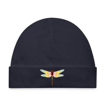 Schillernde Libelle – Filigranes Insektenmotiv - Baby Premium Organic Mütze - Navy - Vorne