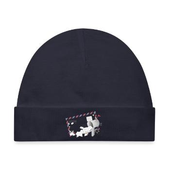 Airmail Rahmen mit Briefen und Briefkasten - Baby Premium Organic Mütze - Navy - Vorne