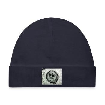 Planetengesicht mit Sonnenbrille - Baby Premium Organic Mütze - Navy - Vorne