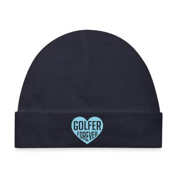 Golfer Forever Herzdesign - Baby Premium Organic Mütze - Navy - Vorne