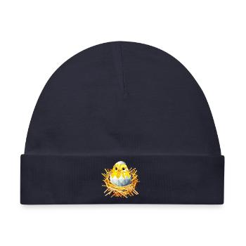 Küken im Nest – Osterfreude & Frühlingsbeginn - Baby Premium Organic Mütze - Navy - Vorne