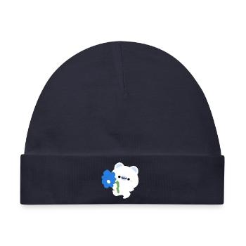 Romantischer Eisbär - Baby Premium Organic Mütze - Navy - Vorne