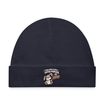 Morgenmuffel Hase - Baby Premium Organic Mütze - Navy - Vorne