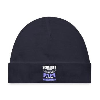 Schalker Papa | Schalke Vatertags Geschenkidee - Baby Premium Organic Mütze - Navy - Vorne