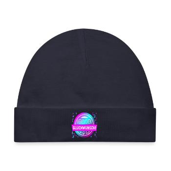 HERZLICHEN GLÜCKWUNSCH SPRÜCHE ANLASS GRATULATION - Baby Premium Organic Mütze - Navy - Vorne