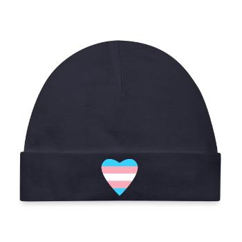 Transgender Pride Herzdesign - Baby Premium Organic Mütze - Navy - Vorne