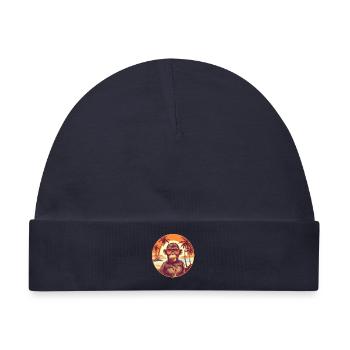 Stylischer Affe in Sonnenuntergangszenerie - Baby Premium Organic Mütze - Navy - Vorne