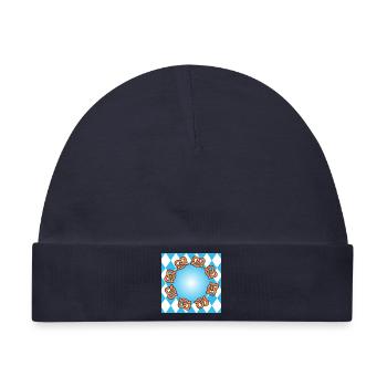 VOLKSFEST BAYERN BRETZEL - Baby Premium Organic Mütze - Navy - Vorne