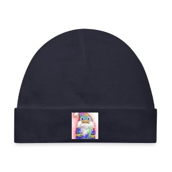 Bunter Weihnachtsmann mit Farbverlauf - Baby Premium Organic Mütze - Navy - Vorne