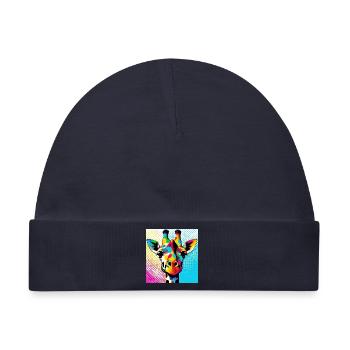 Giraffe Pop Art - Baby Premium Organic Mütze - Navy - Vorne