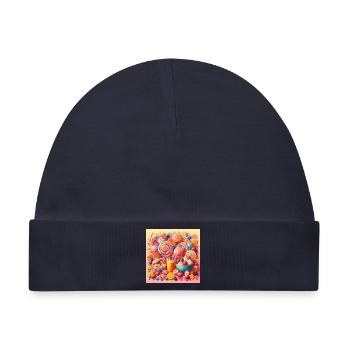 Palette von Süßigkeiten und leuchtenden Farben - Baby Premium Organic Mütze - Navy - Vorne