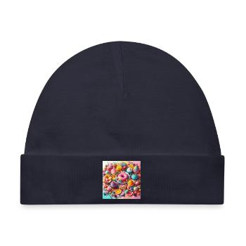 Süßigkeiten und leuchtende Farben - Baby Premium Organic Mütze - Navy - Vorne