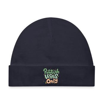 Positive Vibes Only - Baby Premium Organic Mütze - Navy - Vorne
