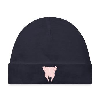 Rohes Brathähnchen – humorvolle Küchenillustration - Baby Premium Organic Mütze - Navy - Vorne