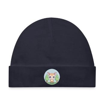 Entzückendes kleines Rehkitz im Wald - Baby Premium Organic Mütze - Navy - Vorne