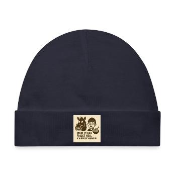 Pferd frisst Heu Nudeln - Baby Premium Organic Mütze - Navy - Vorne