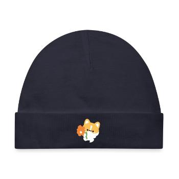 Romantischer Corgi - Baby Premium Organic Mütze - Navy - Vorne