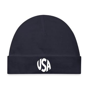 USA Großbuchstaben-Logo - Baby Premium Organic Mütze - Navy - Vorne