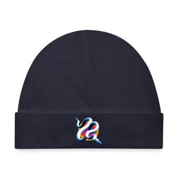 Abstrakte 3D Welle - Fluid Art - Baby Premium Organic Mütze - Navy - Vorne