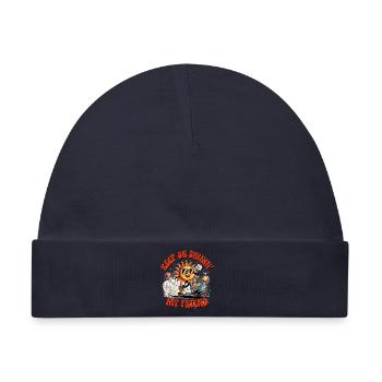 Lächelnde Sonne auf Skateboard - Baby Premium Organic Mütze - Navy - Vorne