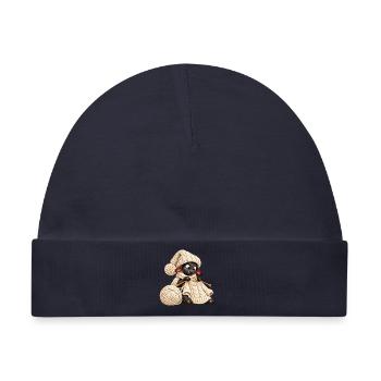 Schwarzes Schaf strickt einen Wollpullover - Baby Premium Organic Mütze - Navy - Vorne