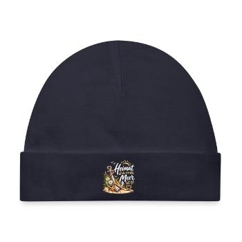 Heimat am Meer: Anker & Küste - Baby Premium Organic Mütze - Navy - Vorne