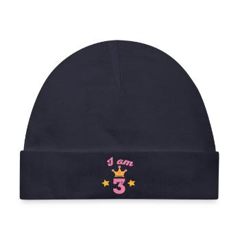 3 Geburtstag - Baby Premium Organic Mütze - Navy - Vorne