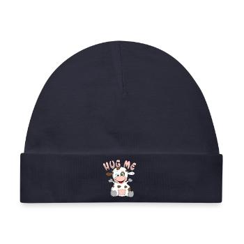 Hug me Kuh - Baby Premium Organic Mütze - Navy - Vorne