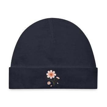 schöne Cosmea Blume rosa Blüten Illustration - Baby Premium Organic Mütze - Navy - Vorne