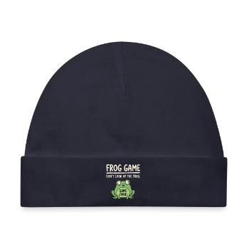 Frosch Spiel Nicht Gucken - Baby Premium Organic Mütze - Navy - Vorne
