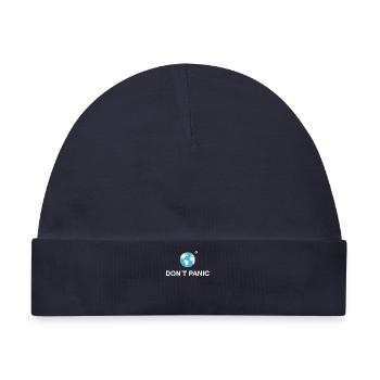 dont panic Erde planet Anhalter Galaxis klimawande - Baby Premium Organic Mütze - Navy - Vorne