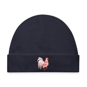 Weißer Hahn Hahn Coq - Baby Premium Organic Mütze - Navy - Vorne