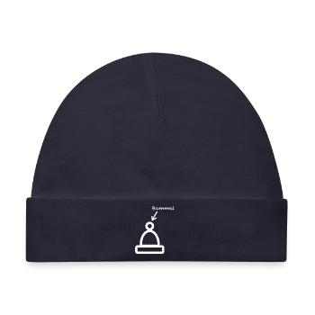 Bommel Mütze, Mützendesign - Baby Premium Organic Mütze - Navy - Vorne