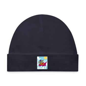 Buntes Bild eines lustigen Schleppers - Baby Premium Organic Mütze - Navy - Vorne