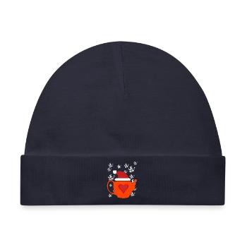 Winterzeit Tee Schnee Teekanne heiß Getränke Xmas - Baby Premium Organic Mütze - Navy - Vorne
