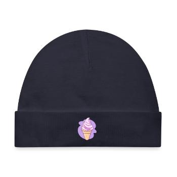 Pinkes Softeis - Baby Premium Organic Mütze - Navy - Vorne
