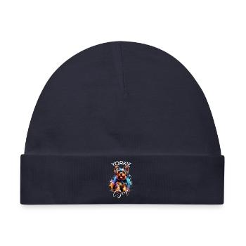 Yorkshire Terrier Mädchen Yorkshire Terrier - Baby Premium Organic Mütze - Navy - Vorne