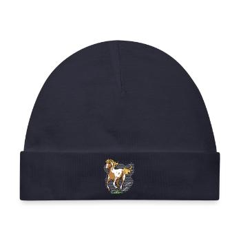 Running Horse - Baby Premium Organic Mütze - Navy - Vorne