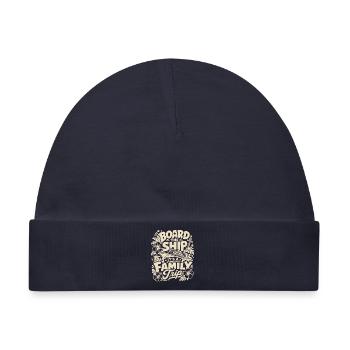 Board the Ship It's a Family Trip - Baby Premium Organic Mütze - Navy - Vorne