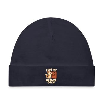 Die Katze öffnet die Schublade - Baby Premium Organic Mütze - Navy - Vorne