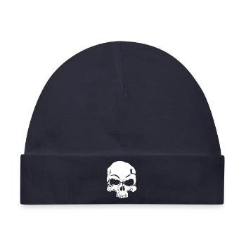 Detaillierte Totenkopf-Illustration - Baby Premium Organic Mütze - Navy - Vorne