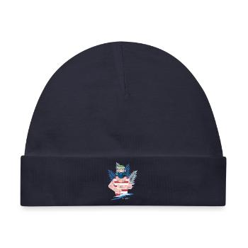 Matrose Kapitän tattoo pfeife meer küste moin Bart - Baby Premium Organic Mütze - Navy - Vorne