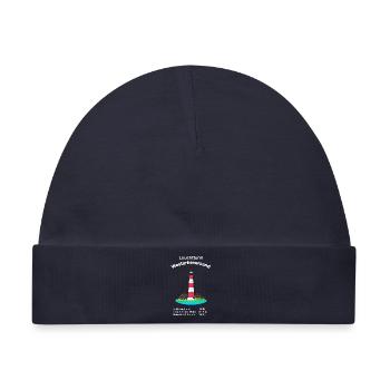 Leuchtturm Westerheversand Nordseeküste, Zeichnung - Baby Premium Organic Mütze - Navy - Vorne
