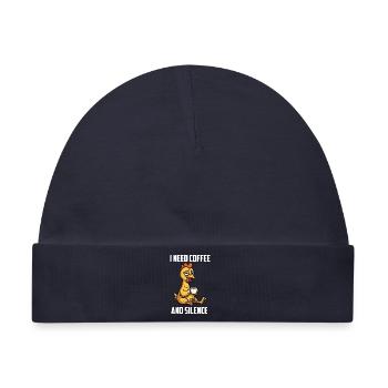 I Need Coffee and Silence Hühner Huhn Landwirt - Baby Premium Organic Mütze - Navy - Vorne