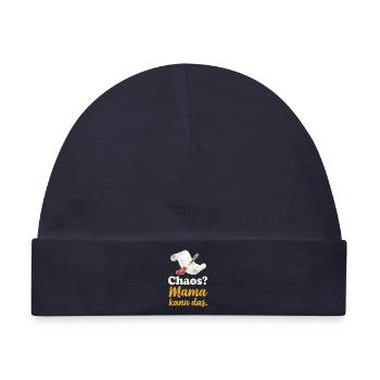 Chaos? Mama kann das. – Liste, Stift und Socke - Baby Premium Organic Mütze - Navy - Vorne