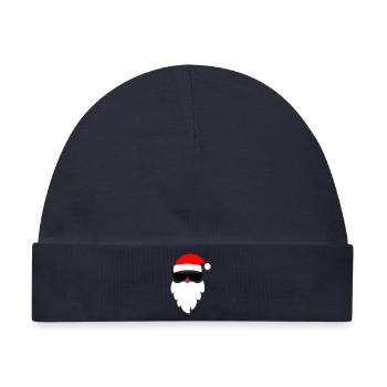 Cooler Weihnachtsmann Santa Nikolaus  - Baby Premium Organic Mütze - Navy - Vorne