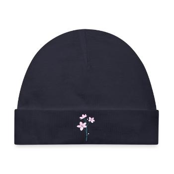Kirschblüten - Baby Premium Organic Mütze - Navy - Vorne