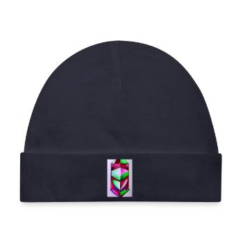 Edelstein Muster - Baby Premium Organic Mütze - Navy - Vorne